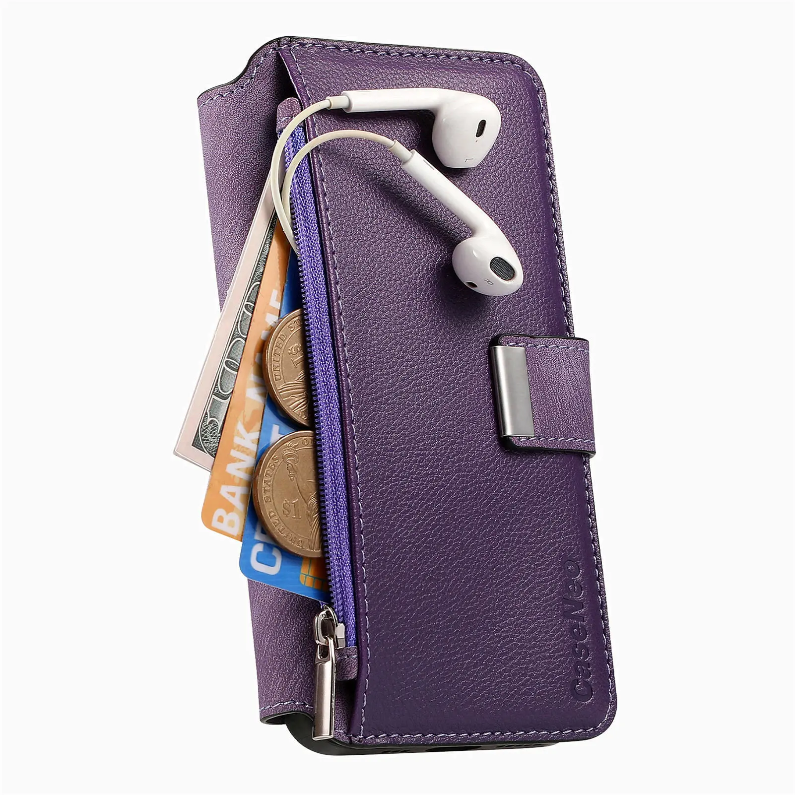Color: Brown, Material: PVC - With Magsafe Wallet Case For Xiaomi Poco X6 X5 X3 M6 M5S M4 M3 F6 F5 Pro F3 C31 Zipper Leather Multi 6 Card Slot Removable Cover
