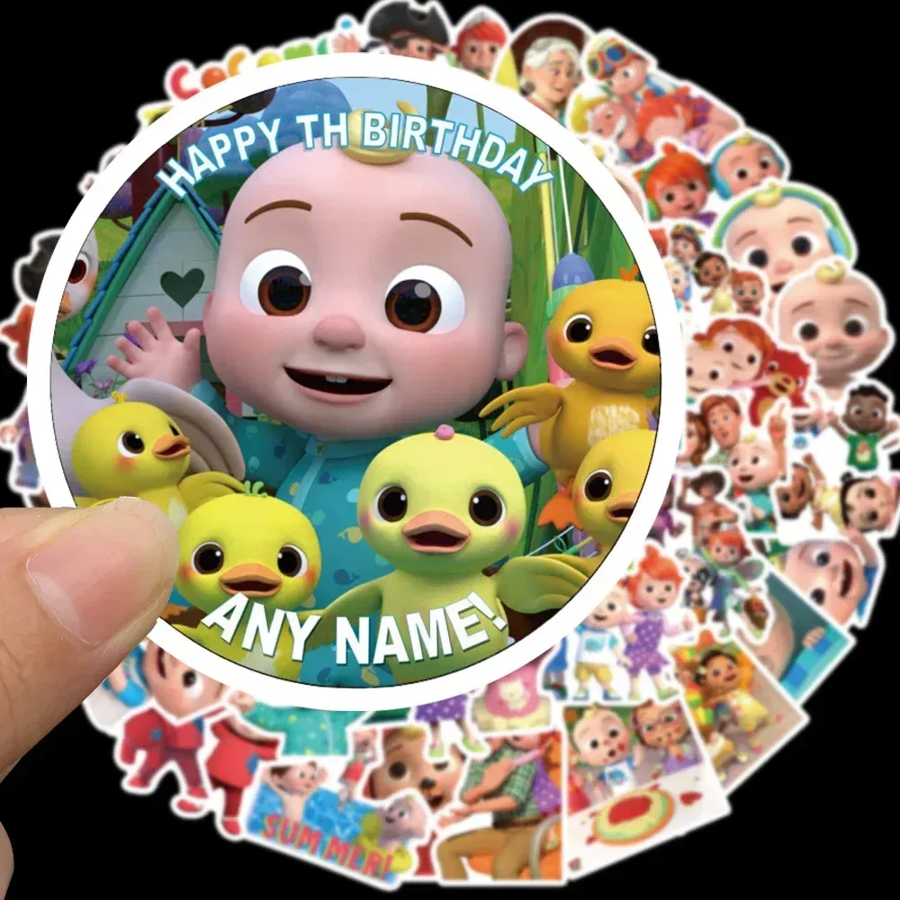 Color: Dark Grey - 50PCS Cartoon Cocomelonly Children's Reward Hand Account Luggage Skateboard DIY Stickers