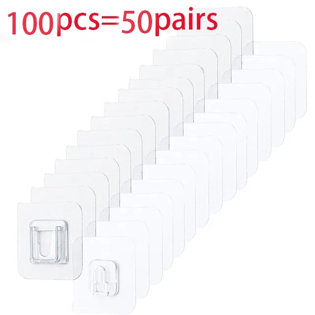 Color: DARK GRAY - Double-Sided Adhesive Wall Hooks Hanger Strong Transparent Suction Cup Sucker Hooks Kitchen Bathroom Storage Plug Socket Holders