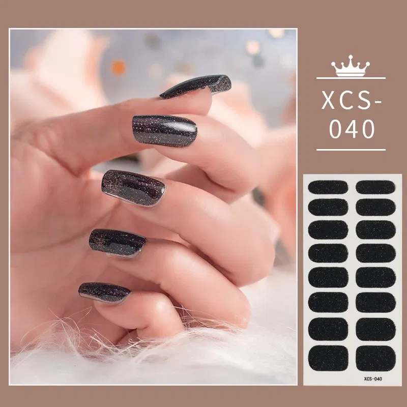 Color: Nickel-Free White - Rose Red Shiny Twinkle Full Cover Nail Stickers Sticker For Nails Self Adhesive Nail Sticker Fashion Nail Stickers Beauty