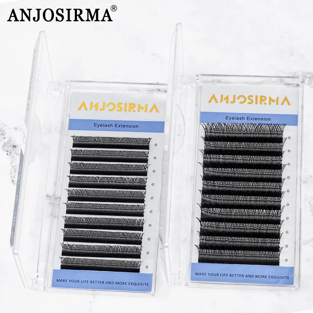 Curl: D, Length: 16mm - ANJOSIRMA YY Shaped Eyelash Extension, 3 Split Tips, Soft BASF Lash,  Hand Made Curl, High Quality, 3D，0.07 makeup eyelashes