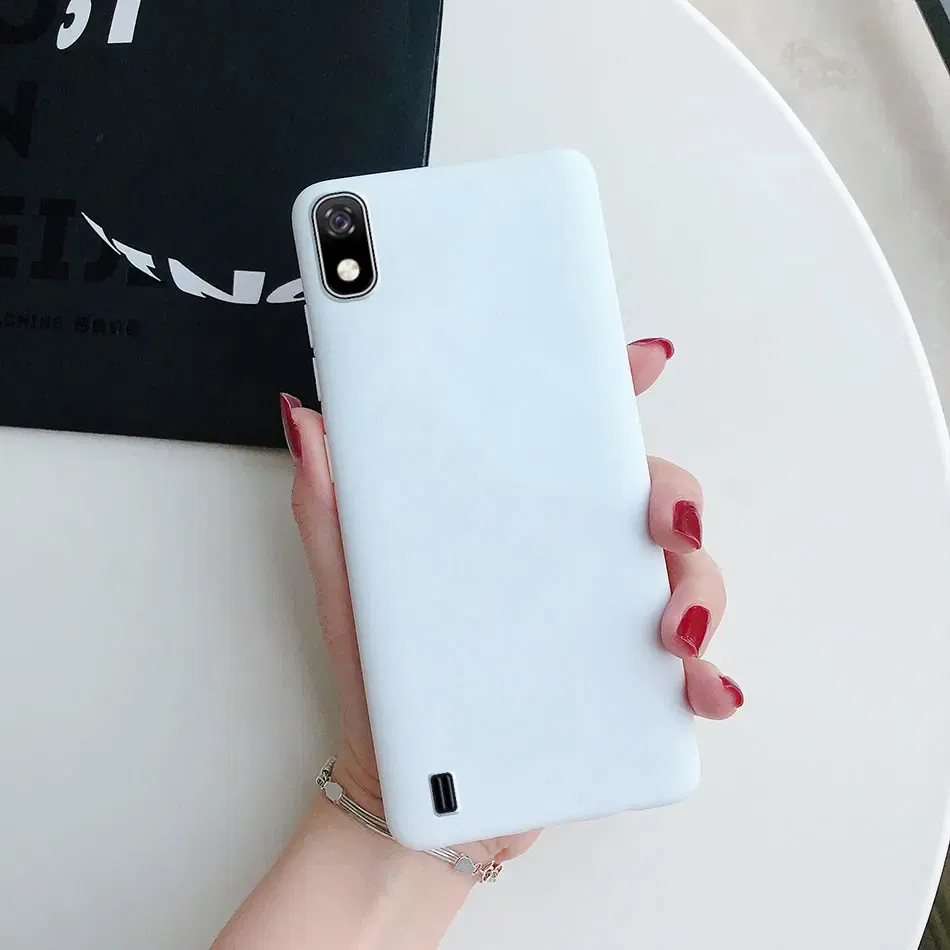 Color: Pink, Material: Neoprene - Candy color Phone Case For Samsung galaxy A10 A20 A20E A30 A40 A50 A70 S A01 A11 A21 A31 A41 A51 A71 4G Silicone TPU Back Cover