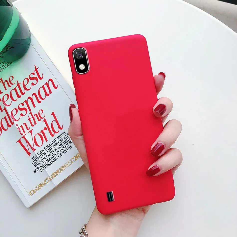 Color: Pink, Material: Neoprene - Candy color Phone Case For Samsung galaxy A10 A20 A20E A30 A40 A50 A70 S A01 A11 A21 A31 A41 A51 A71 4G Silicone TPU Back Cover