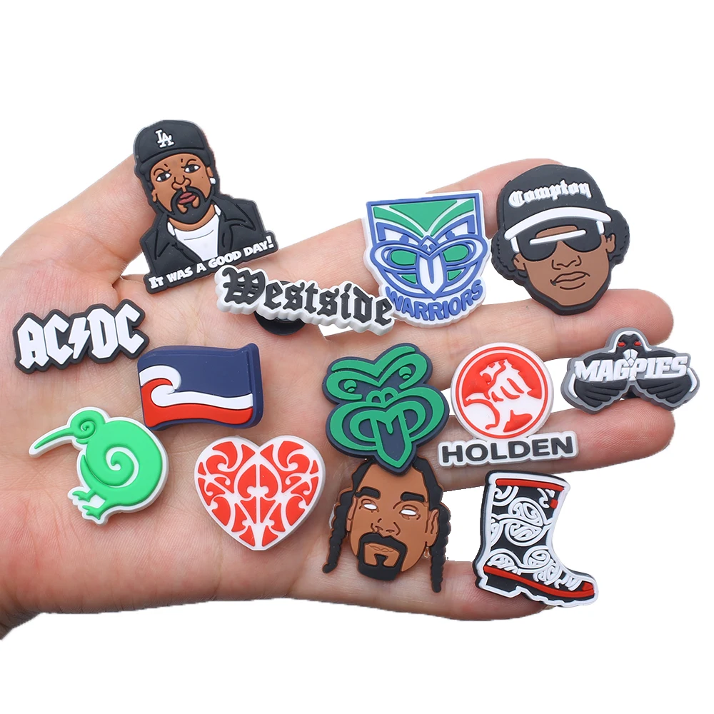 Color: Beige, Ships From: CHINA - 1pcs New Zealand style Love flag Shoes Decorated pvc shoes charm selling designer custom crocodile charm