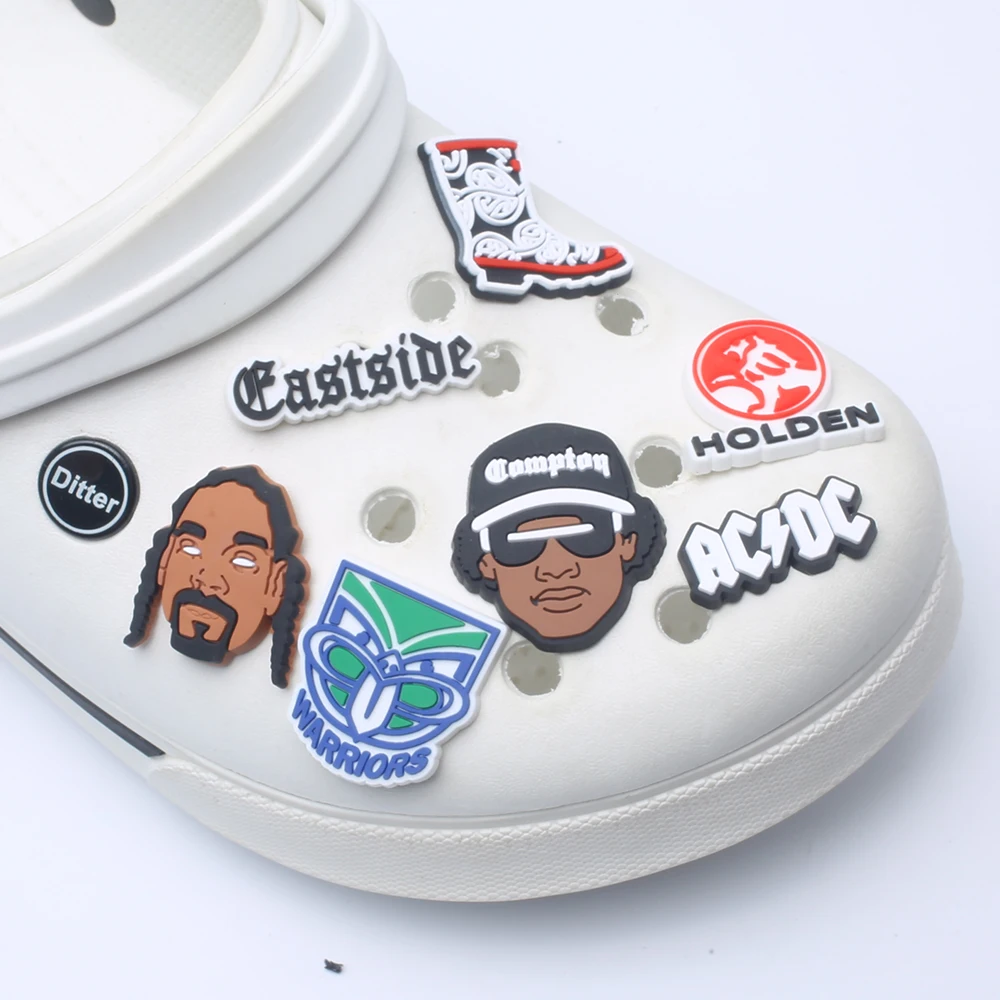 Color: Beige, Ships From: CHINA - 1pcs New Zealand style Love flag Shoes Decorated pvc shoes charm selling designer custom crocodile charm