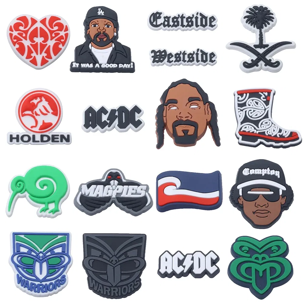 Color: Beige, Ships From: CHINA - 1pcs New Zealand style Love flag Shoes Decorated pvc shoes charm selling designer custom crocodile charm