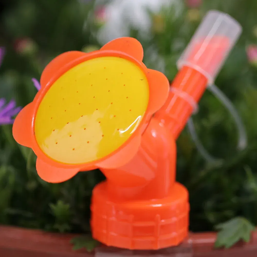 Color: Green - 2 in 1 Bottle Cap Sprinkler Dual Nozzle Watering Spout Double Bottle Head Can Watering Nozzle Bonsai Garden Mini Irrigation Tool