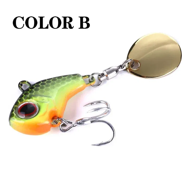 Color: Yellow, Size: 95mm, Ships From: CHINA - 1Pcs Rotating Metal VIB vibration Bait Spinner Spoon Fishing Lures 8g/16g/21g Jigs Trout Wobbler Fishing Hard Baits Tackle Pesca