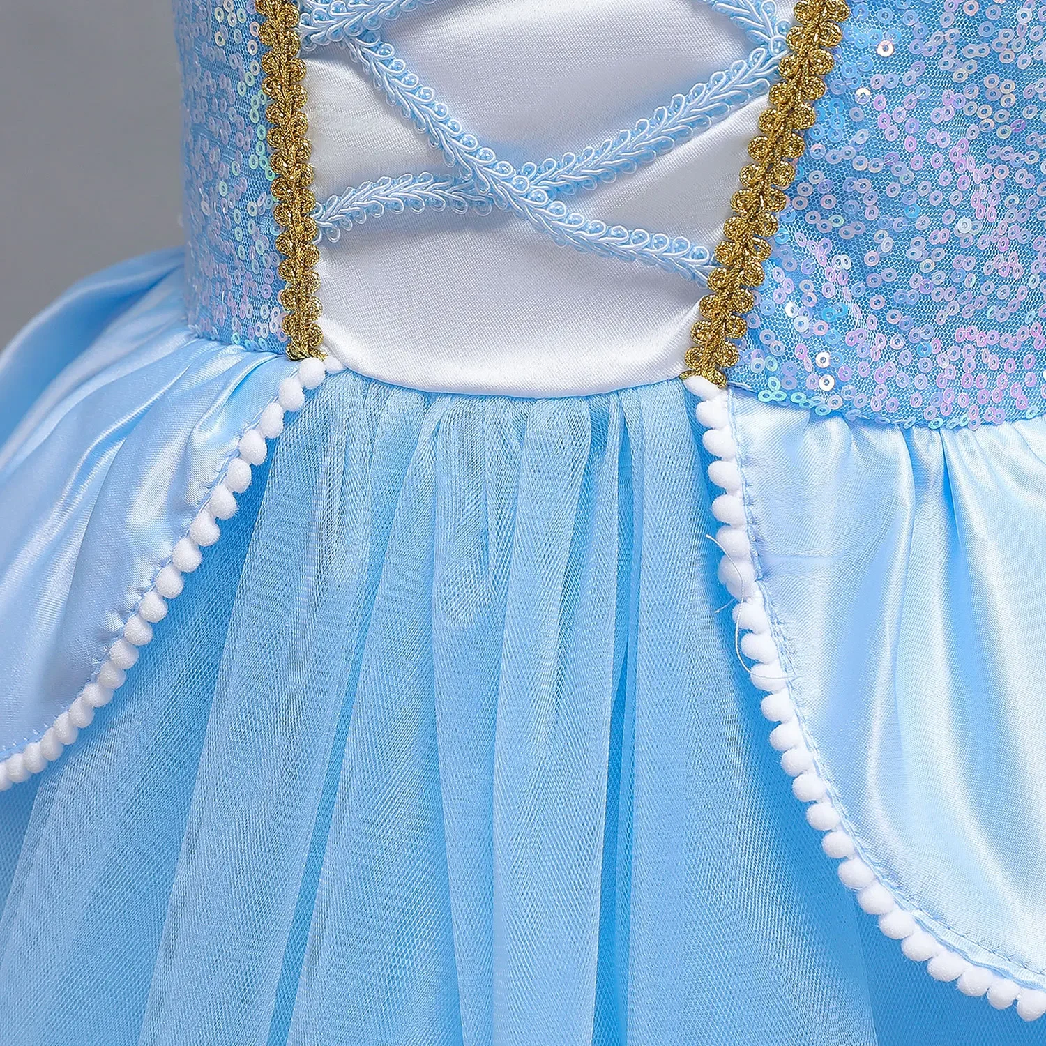 Kid Size: 4T, Color: Orange - Disney Deluxe Elegant Cinderella Princess Ball Gown Fancy Birthday Cinderella Party Dress Vestidos Costume Play Carnival Apparel