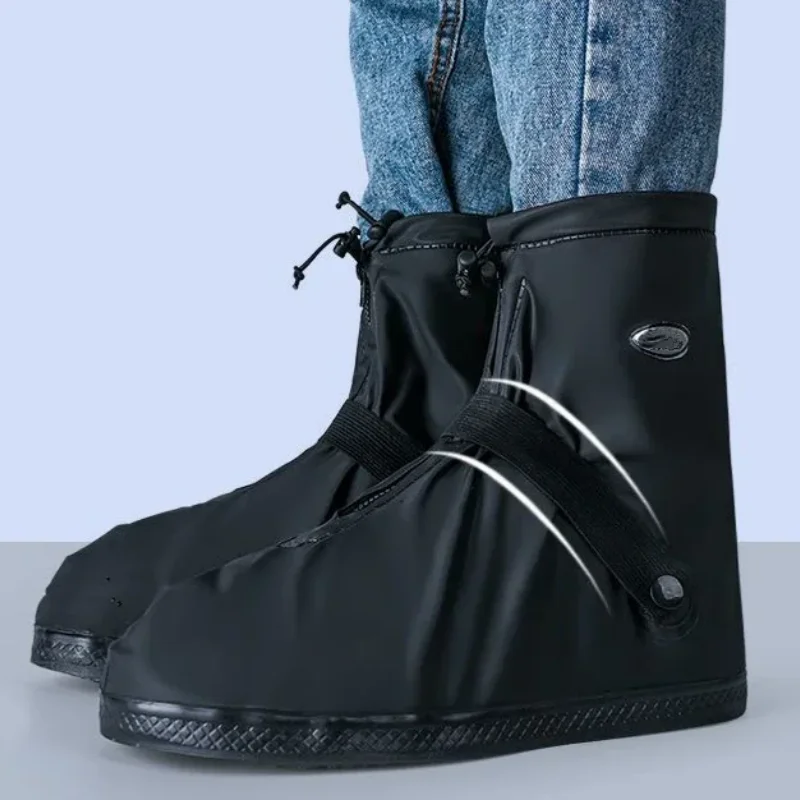 Color: Brown, Size: S - Reusable Anti-Slip PU Leather Waterproof Shoes Cover Water Boots Cycling Hiking Overshoes Rain Snow Wet Sand Shoes Protectors