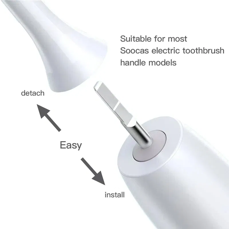 Color: Ivory - Replacement Brush Head For Xiaomi Electric Sonic Toothbrush Soocas X5 X3 X1 X3U SOOCARE Soft Dupont Bristle Replaceable Heads