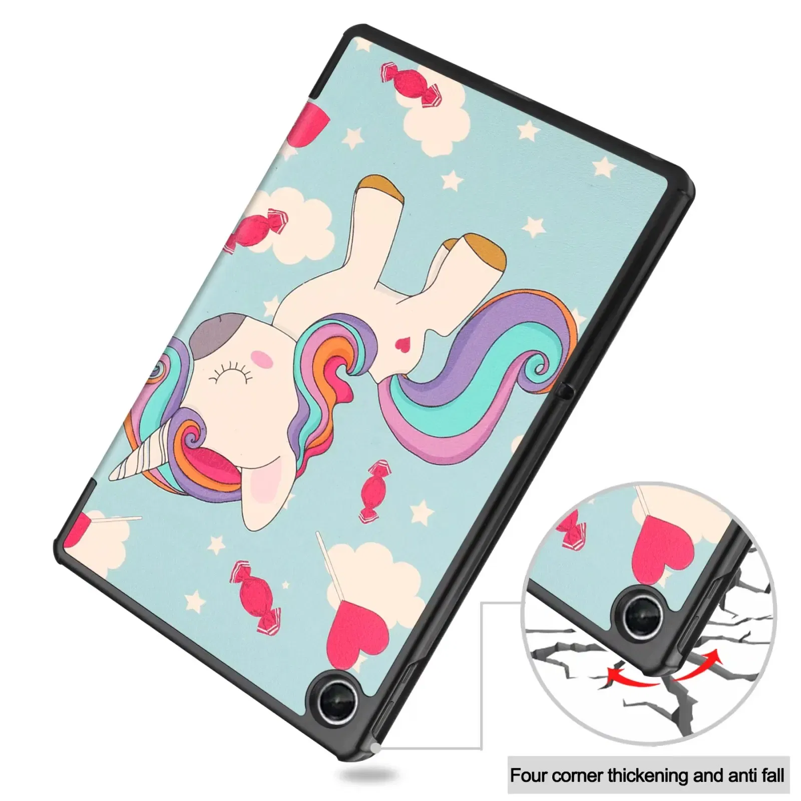 Color: ROSE RED, Size: eleven, Ships From: CHINA - For Lenovo Tab M10 HD 2nd Gen Case TB-X306F X306X Tri-Fold Stand Wake/Sleep Magnetic Protective Shell PU Leather Tablet Cover