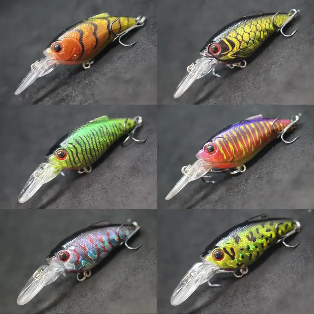 Color: Burgundy - wLure Fishing Lure Wobbler 9.4g 7cm Loud Rattling Weight Transfer to Make Longer Casting 2 #6 Treble Hooks ABS Construction C647
