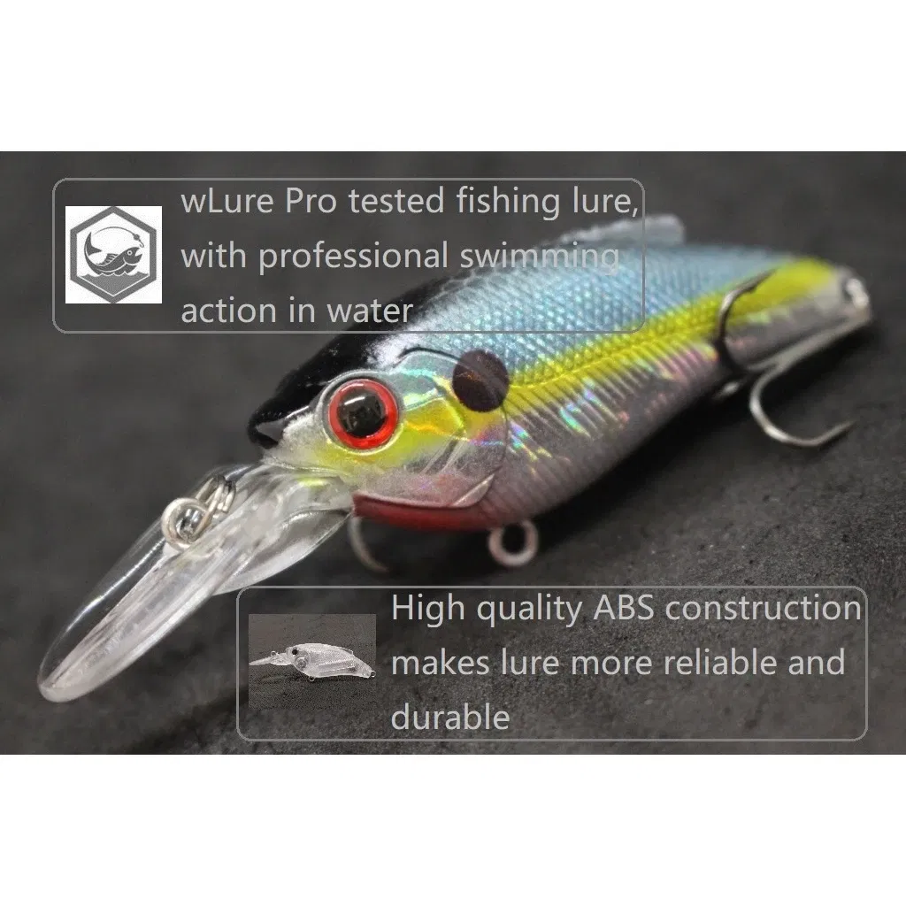 Color: Burgundy - wLure Fishing Lure Wobbler 9.4g 7cm Loud Rattling Weight Transfer to Make Longer Casting 2 #6 Treble Hooks ABS Construction C647