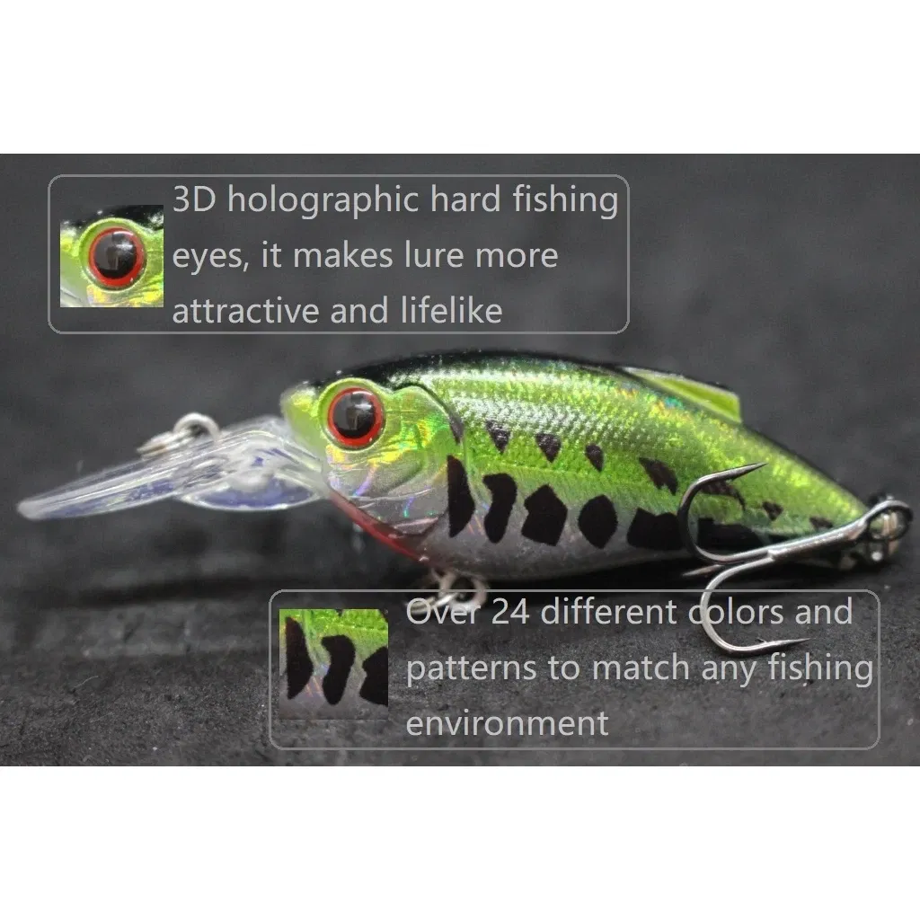 Color: Burgundy - wLure Fishing Lure Wobbler 9.4g 7cm Loud Rattling Weight Transfer to Make Longer Casting 2 #6 Treble Hooks ABS Construction C647