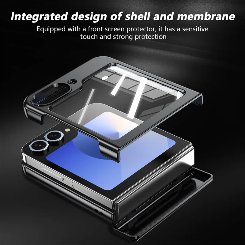 Color: green, Material: ABS - 360?° Magnetic Rotate Holder Ring Phone Case For Samsung Galaxy Z Flip 6 5 4 Flip6 Flip5 Flip4 Flip3 Hard Shell Protection Cover