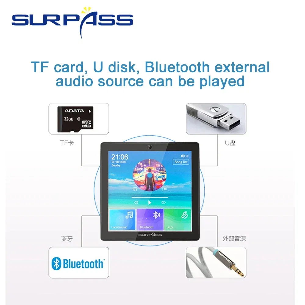 Ships From: CHINA, Color: Ivory - Smart Home Audio 4 Channel Wireless Bluetooth-compatible Wall Amplifier Mini Multifunction Stereo Board Hifi with Fm Radio