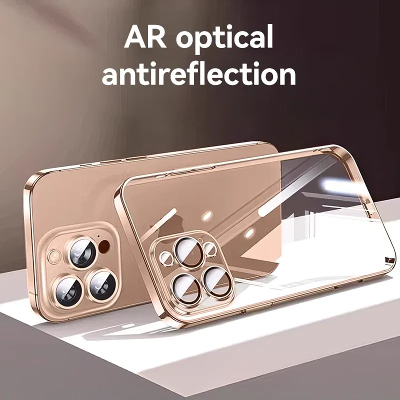 Color: black, Material: CANVAS - Joyroom Case For iPhone 16 15 14 13 Pro Max Transparent Cover For iPhone 16 Pro Max Soft TPU Anti-drop Case With Len Protection