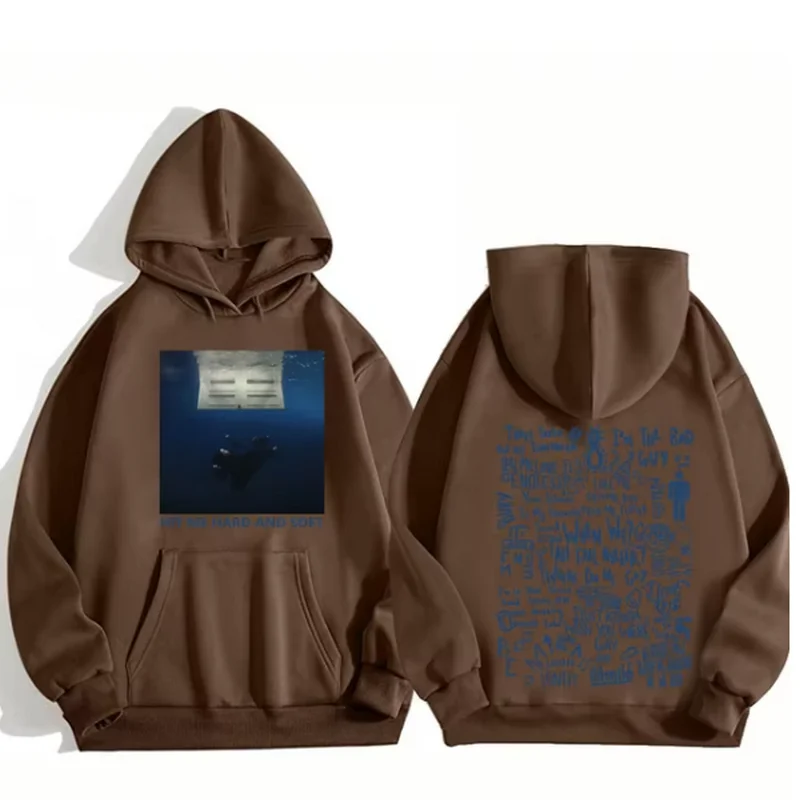 Color: Dark Grey, Size: XXXL - 2024 Hit Me Hard and Soft Tour Hoodie Billie Hoodie Men's Hoodie Sudaderas Men's Casual Sports