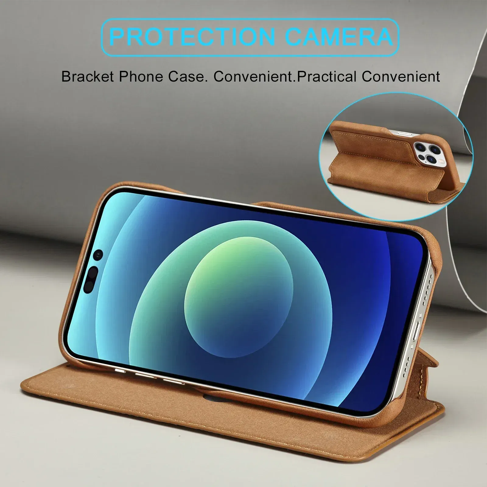 Color: Blue, Compatibility by Model: iPhone 13 Pro Max - Leather Flip Wallet Phone Cover for IPhone 17E 14 15 16 Pro Max 13 12 Mini 11 XS X XR 8 7 Plus SE 2022 Slim Card Slots Book Bag