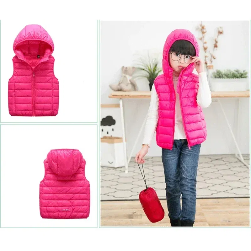 Color: Beige, Kid Size: 10T - Fall Solid Waistcoat Children Outerwear Winter Coats Kids Clothes Warm Boys and Girls Hooded Vest for Age 2-12 Years Old