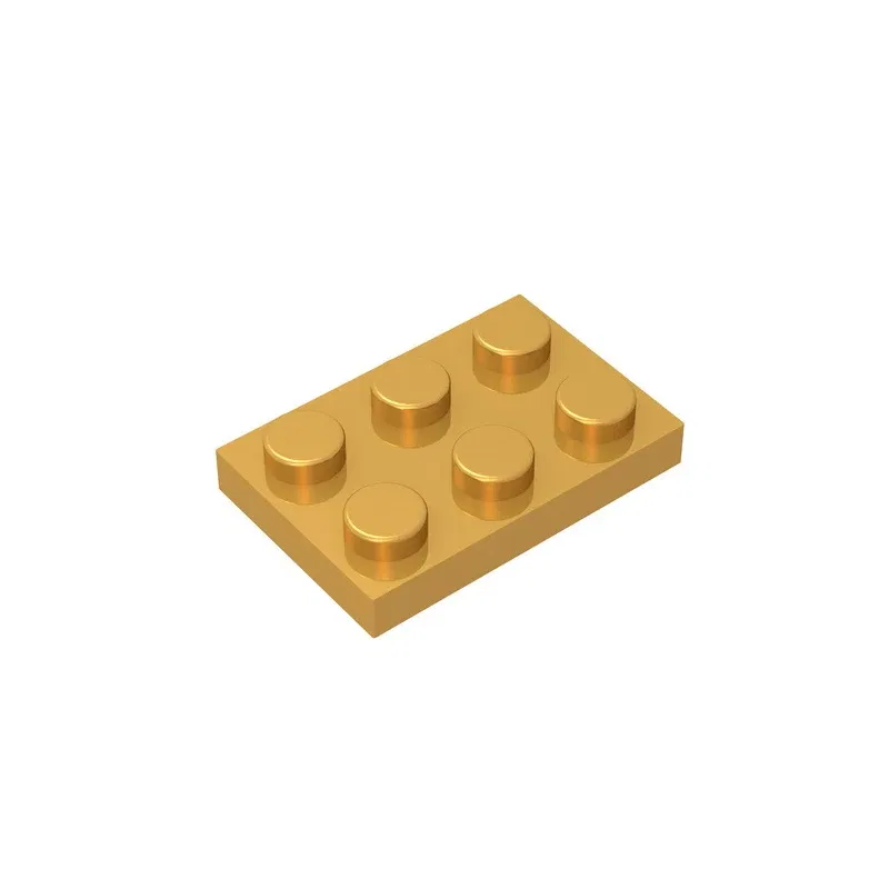 Color: Chocolate - Educational Assemblage GOBRICKS Plate 2 x 3 compatible with lego 3021 pieces of children's toys building block Particles Plate