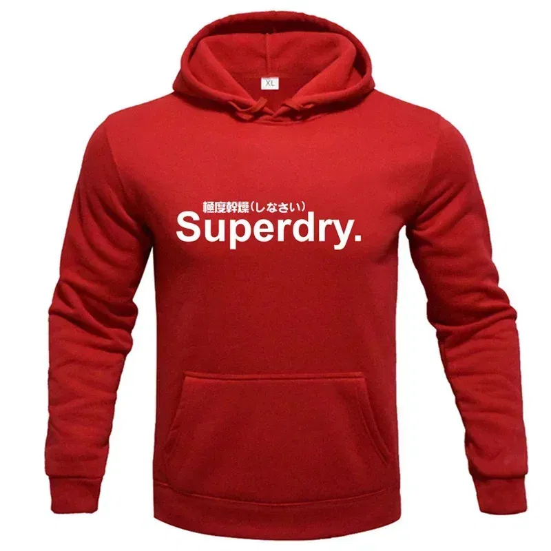 Color: WHITE, Size: S - spring autumn superdry printed Men women Hoodies Fleece Warm Mens Sweatshirt Fashion Men Fleece Warm Sweatshirt