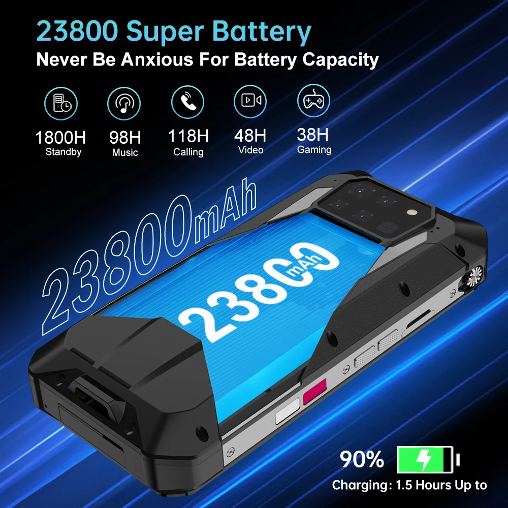 Color: Blue, Ships From: CHINA, RAM: 16GB, Bundle: Bundle 1, ROM: 512G - 8849 Tank 3 Pro by Unihertz Rugged Projector Smartphone Android 23800mAh 32/36GB RAM 512GB ROM 5G 120W Charger OTG Phone
