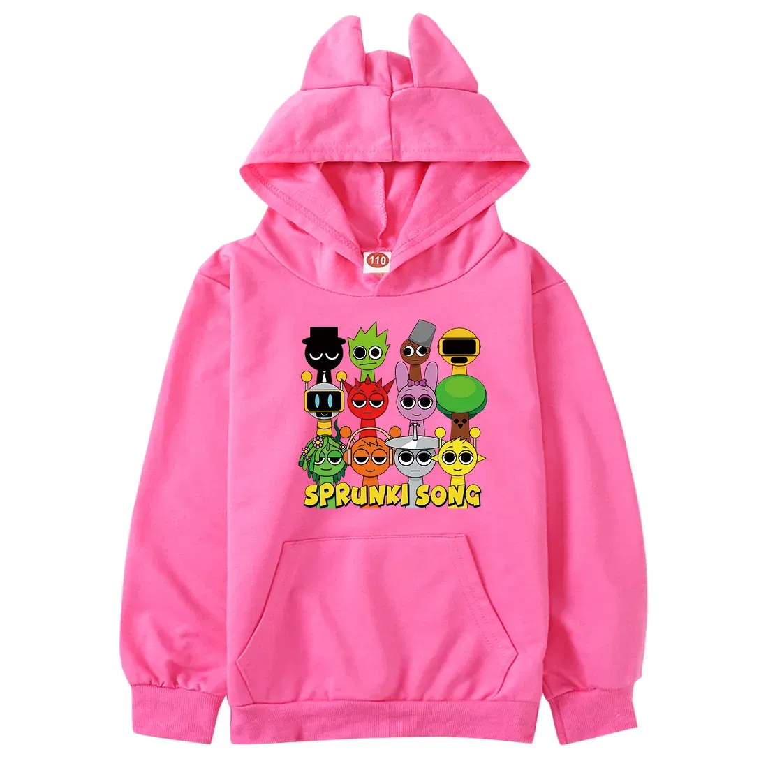 Color: green, Kid Size: 3T - Sprunki Hoodie Kids Game Incredibox Clothes Baby Girls Cartoon Hooded Sweatshirt Teen Boys Spring Fall Sweater Children Clothing