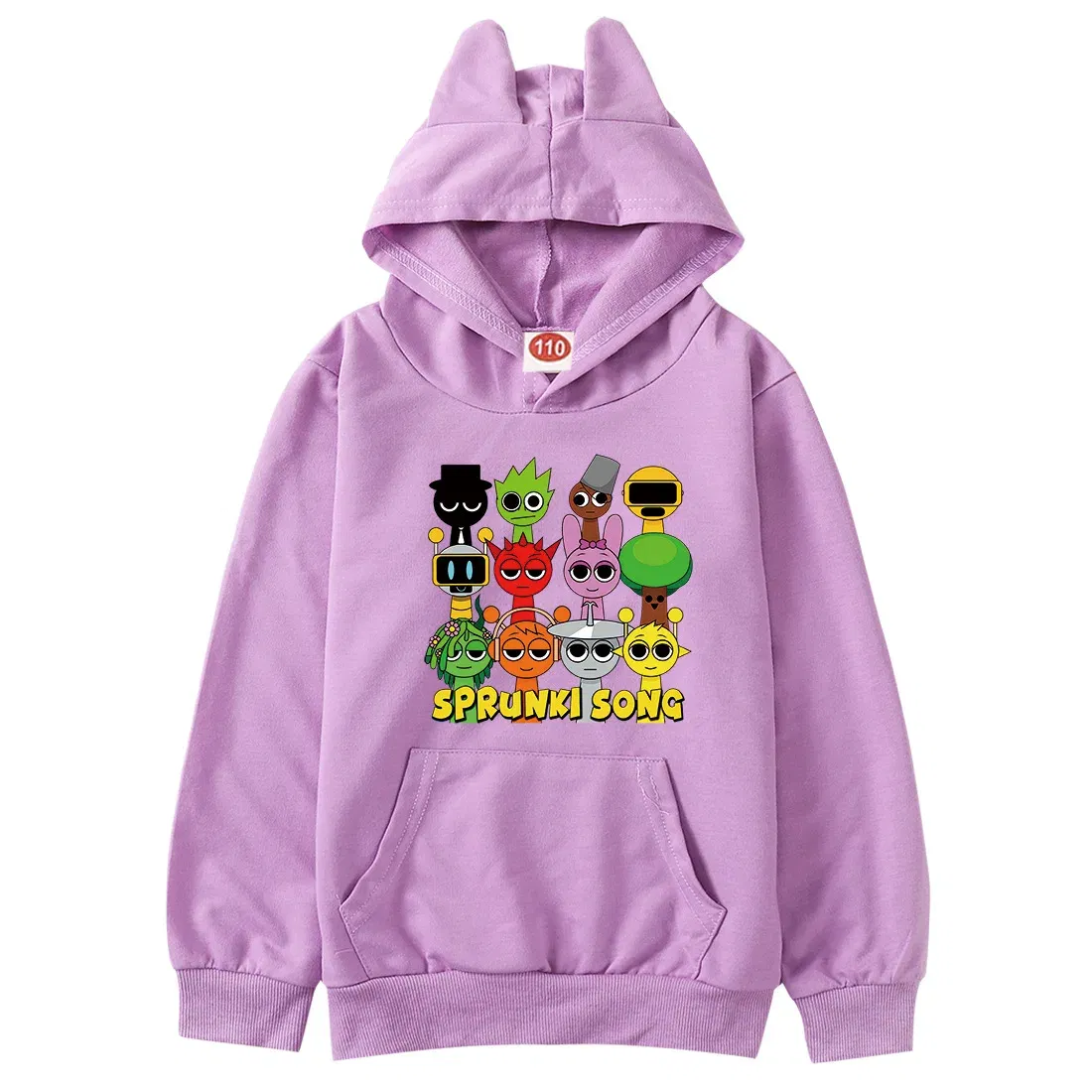 Color: green, Kid Size: 3T - Sprunki Hoodie Kids Game Incredibox Clothes Baby Girls Cartoon Hooded Sweatshirt Teen Boys Spring Fall Sweater Children Clothing