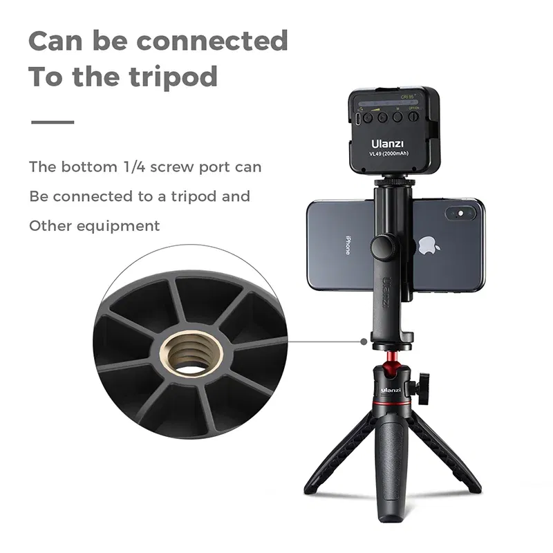 Color: WHITE, Ships From: CHINA - Ulanzi ST-17 360?° Horizontal and vertical Shooting Tripod Phone Mount Holder Clamp Clip With Cold Shoe 1/4'' Tripod Mount Base