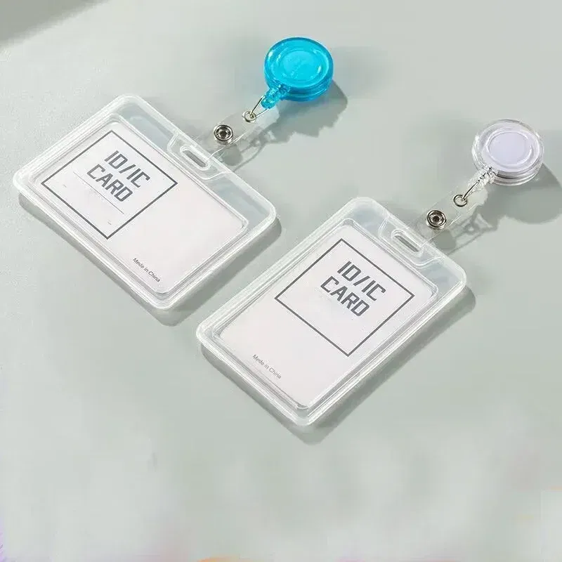 Color: Yellow - 1pcs Plastic Bus Card Holder Case Business Credit Cards Bank ID Card Sleeve Protect Waterproof Transparent Card Cover