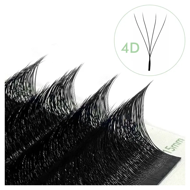 Color: Black & Silver, Curl: D, Thickness: 0.07mm, Length: 10mm - NATUHANA W-Shaped 4D 5D Volume Eyelash Extensions Premade Volume Fans W Shape Lashes Natural Soft False Eyelashes for Makeup
