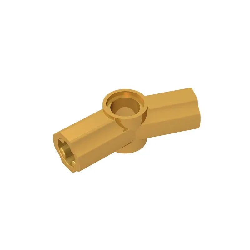Color: Gold - Gobricks GDS-918 Technical, Axle and Pin Connector Angled #3 - 157.5 degrees compatible with lego 32016 Building Blocks