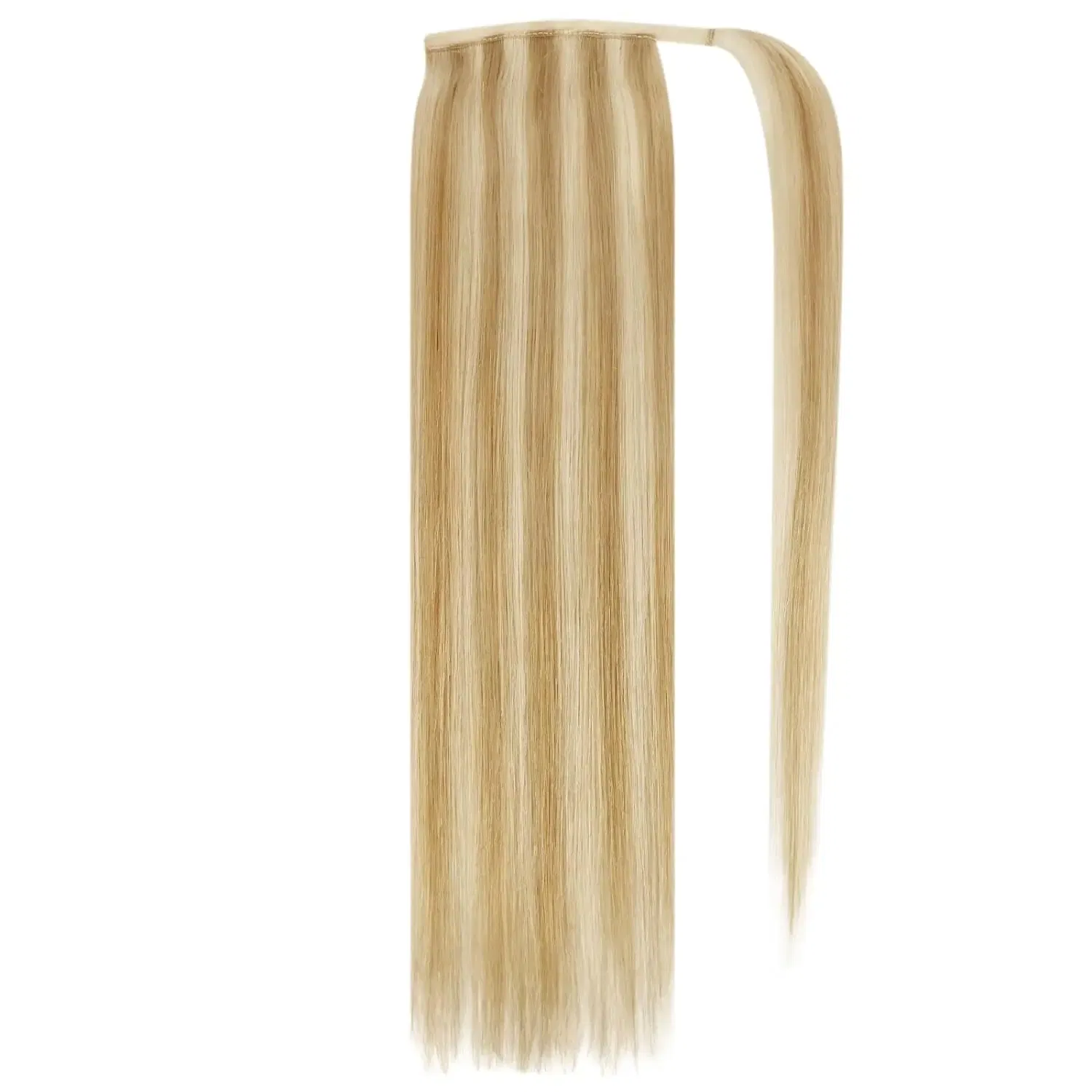 Color: #16, Life Span: 6 Months With Proper Care, Stretched Length: 16inches - VeSunny Human Hair Ponytail Light Blonde Mix Golden Blonde Real Hair Ponytail Extension Highlights Blonde Ponytail Hair 80g