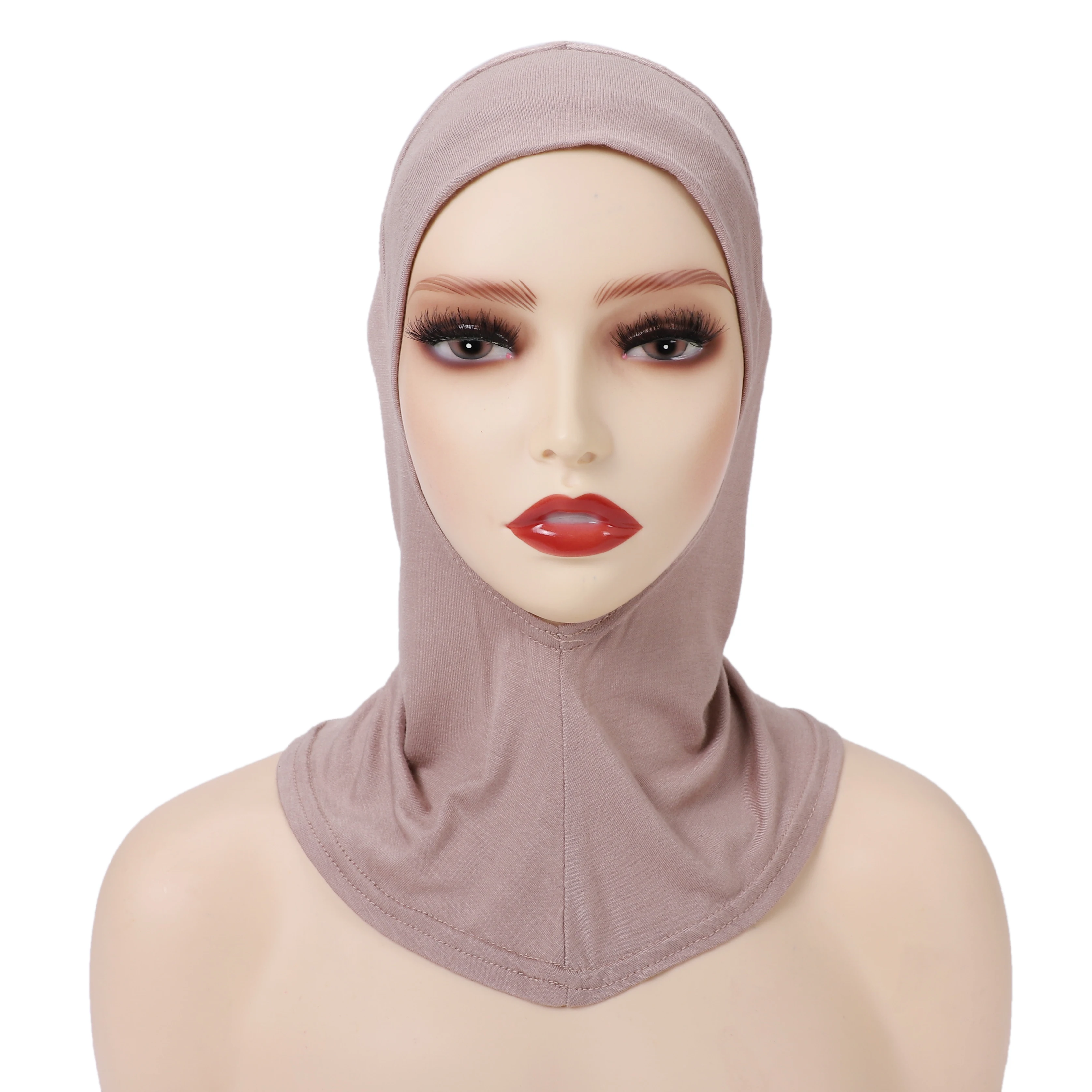 Color: black - 1 Piece Turban Caps for Women Muslim Underscarf Modal Hijab Inner Caps Stretchy Full Cover Shawl Cap Full Neck Coverage