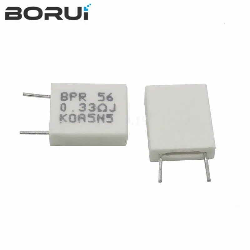 Resistance: 1k - 10pcs BPR56 5W 0.001 0.1 0.15 0.22 0.25 0.33 0.5 ohm Non-inductive Ceramic Cement Resistor 0.1R 0.15R 0.22R 0.25R 0.33R 0.5R