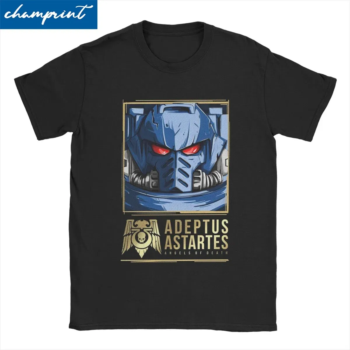 Color: Khaki, Size: L - Awesome Adeptus Astartes T-Shirt Men Women's O Neck Pure Cotton T Shirts W-Warhammer 40k Short Sleeve Tee Shirt 6XL Tops