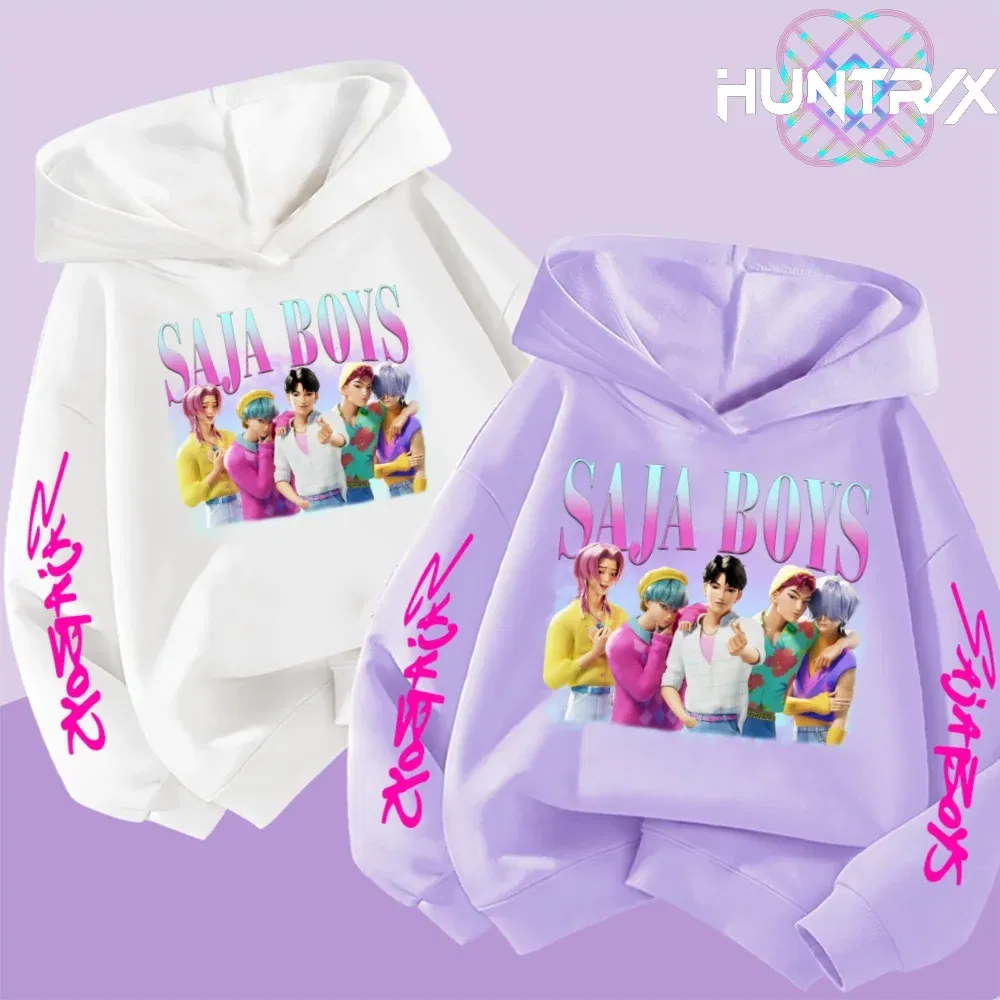 Color: black, Kid Size: 2T - k-pop sajaboys Christmas Kpop Witch Hunt Group Autumn/Winter Cartoon Hoodie Set for Boys, Girls & Kids ?»?