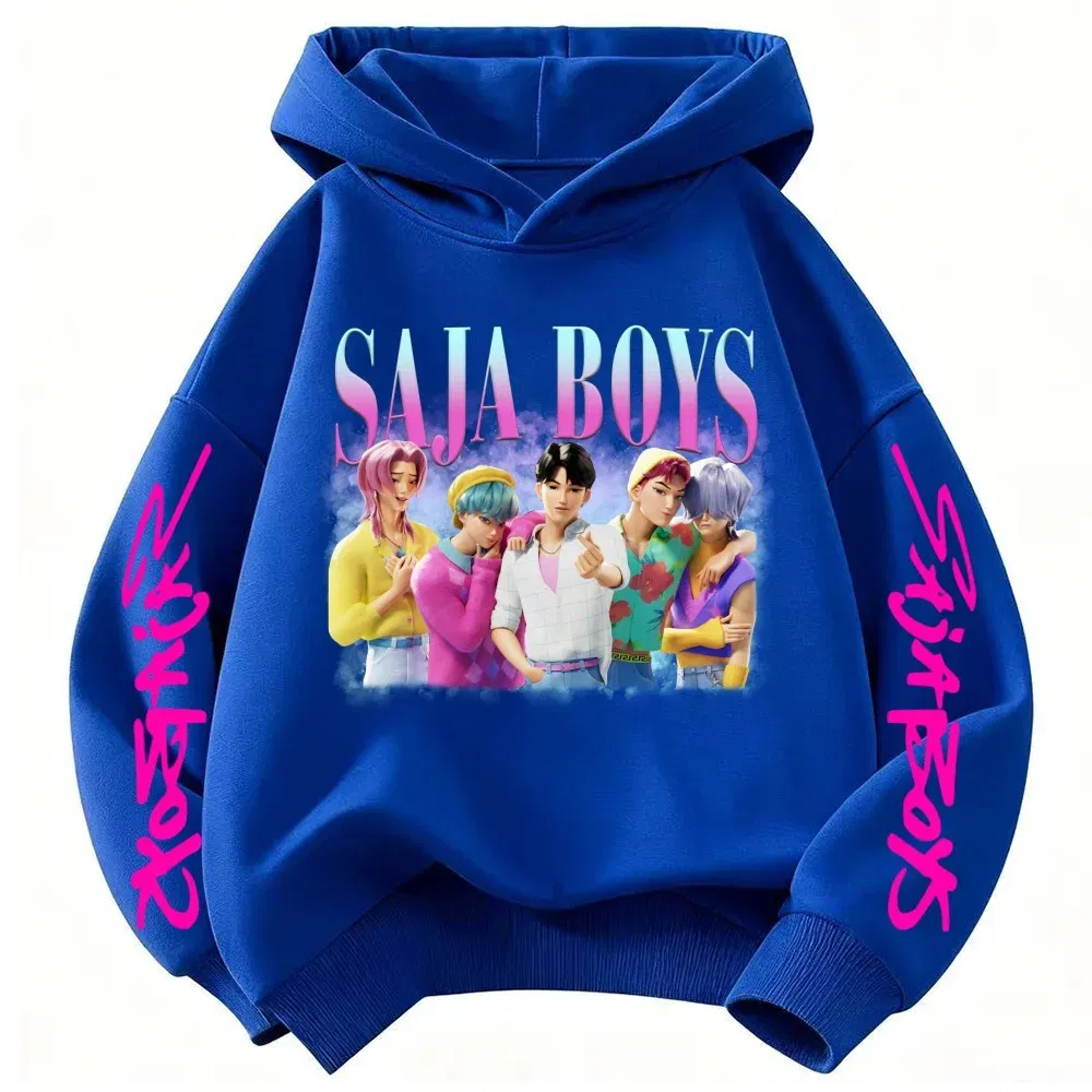 Color: black, Kid Size: 2T - k-pop sajaboys Christmas Kpop Witch Hunt Group Autumn/Winter Cartoon Hoodie Set for Boys, Girls & Kids ?»?
