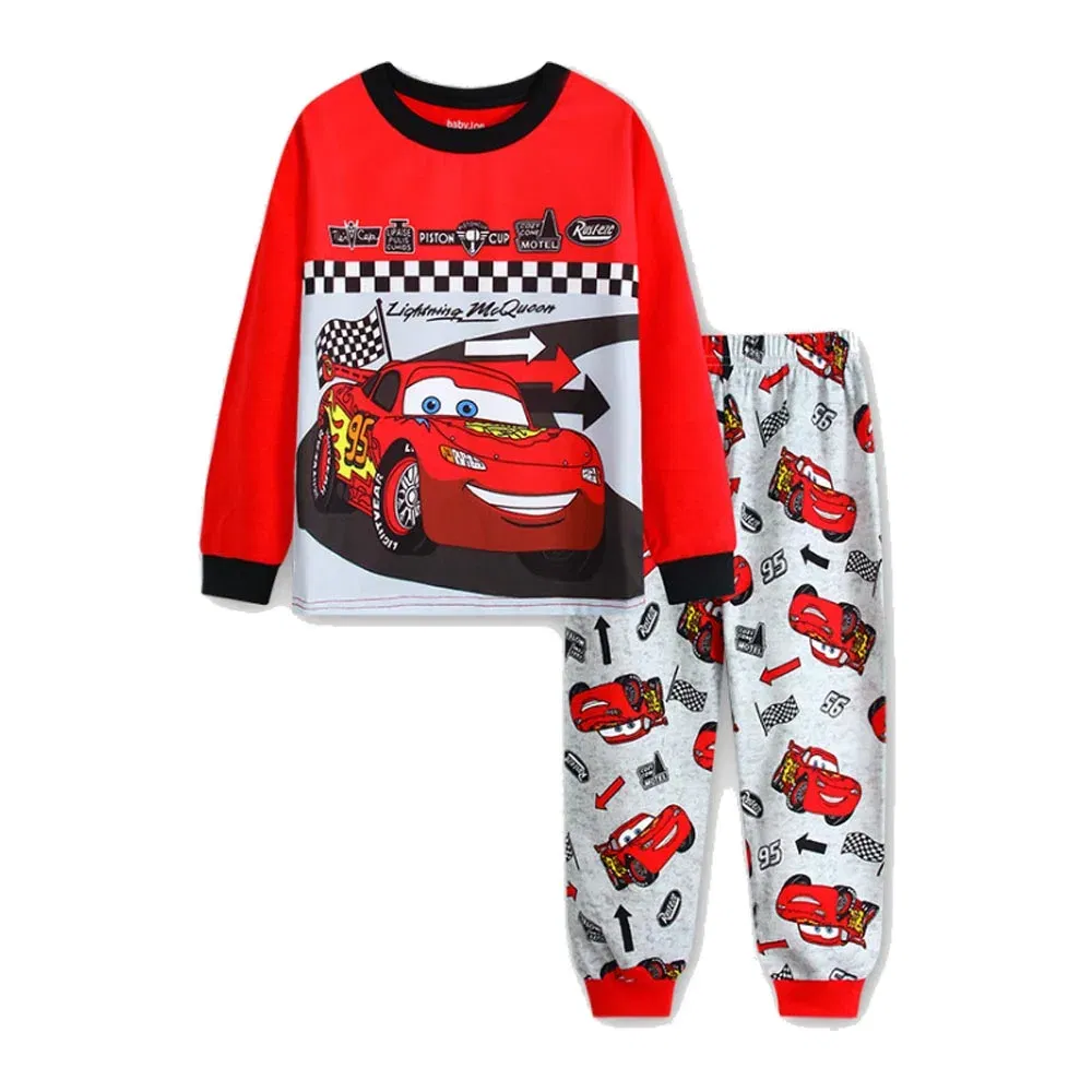 Color: Dark Grey, Kid Size: 9 - MINISO Disney Boys Girls Pajamas Sets Kids Toddler 2 to 3 4 5 6 7 Years Cotton Long Sleeve Spring Fall Children Homewear Pijamas
