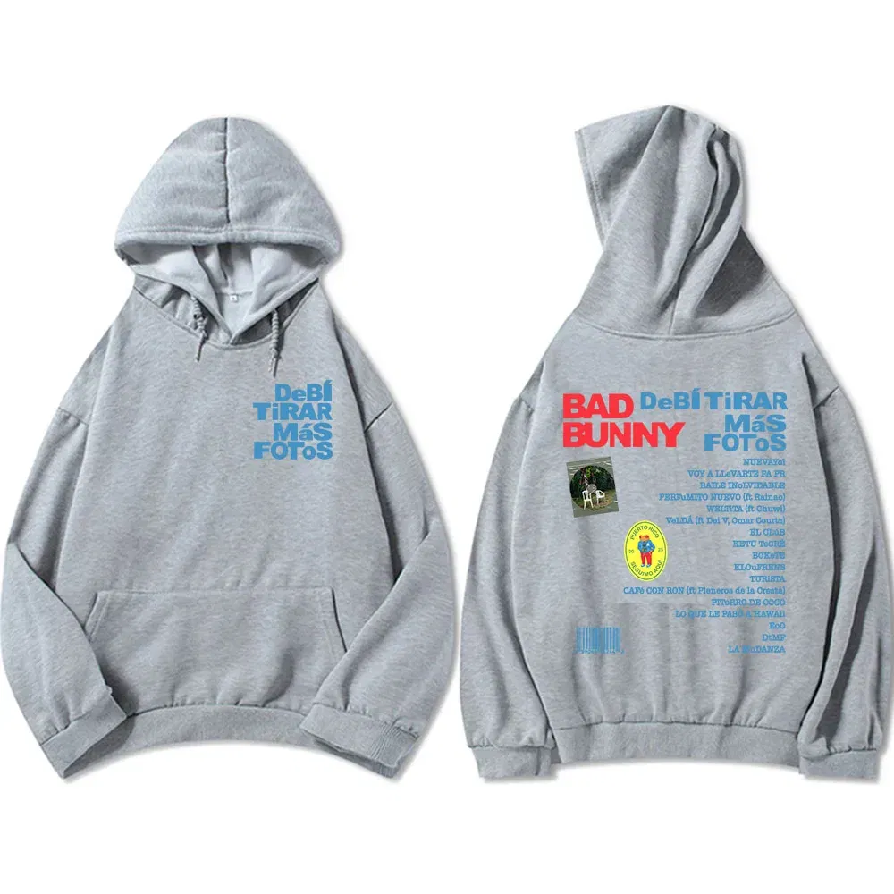Color: army green, Size: XL - Unisex Streetwear Bad Bunny DTMF Hoodies 2025 New Album Deb? Tirar Más Fotos Printing Sweatshirts Winter Comfortable Male Hoodie