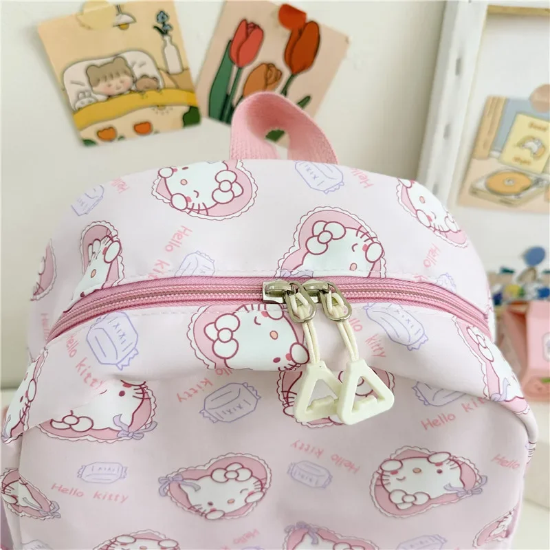 Color: Blue, Size: 12 inches - 2025 Anime Cartoon Kuromi Melody Cinnamoroll Backpack Boys Girls Cartoon Hello Kitty Kawaii Canvas Fashion Children's Schoolbag