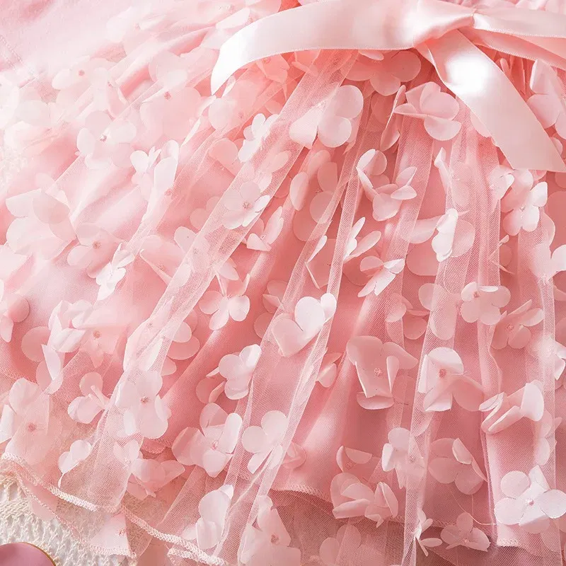 Color: Mint, Size: One Size, Height: 164 - Lilo Stitch Girl Baby Dresses Spring Autumn Child Long Sleeve Sweet Princess Dress Mesh Newborn Casual Dress Birthday Party 2-6Y