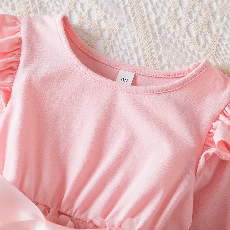 Color: Mint, Size: One Size, Height: 164 - Lilo Stitch Girl Baby Dresses Spring Autumn Child Long Sleeve Sweet Princess Dress Mesh Newborn Casual Dress Birthday Party 2-6Y