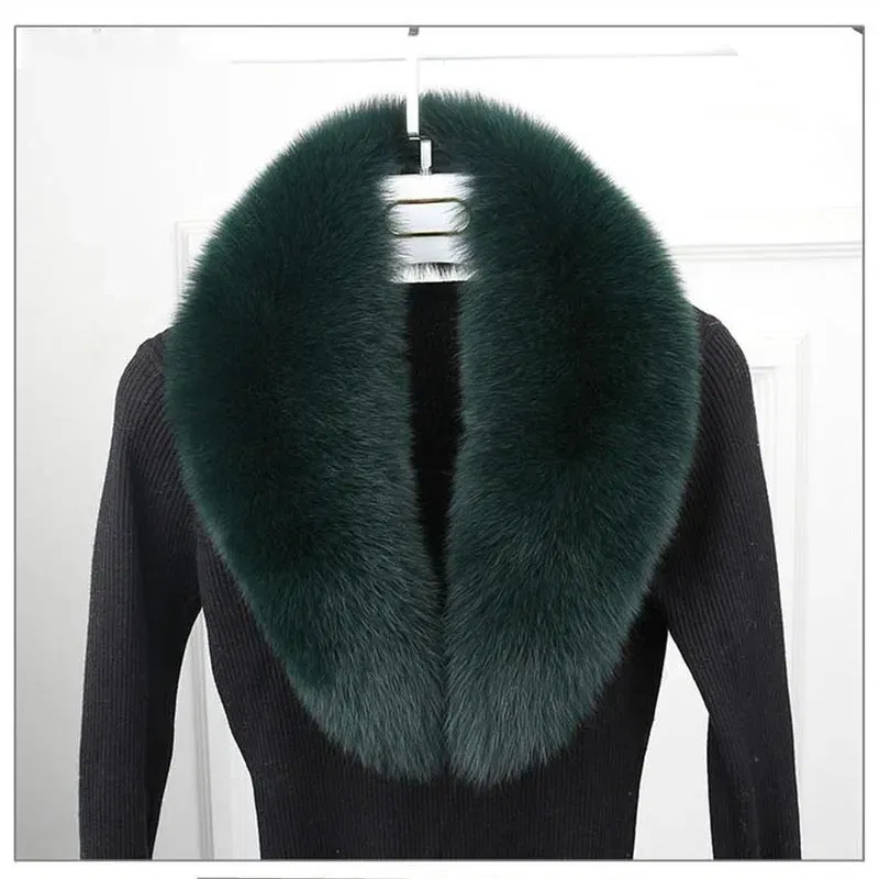 Color: PURPLE, Size: XXL - 100% Natural Real Fox Fur Collar For Women Men Coat Jacket Fur Scarf Winter Extra Large Size Neck Warmer Fur Scarf Shawls Wraps