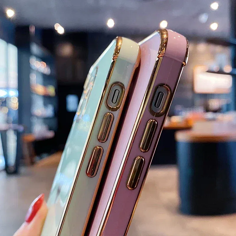 Color: SKY BLUE, Compatible-Phone Models: For iPhone 16 Pro, Ships From: CN - Electroplating Side Love Heart Phone Case For IPhone 16 15 14 13 12 11 Pro Max XR 8 Plus SE2/SE3 Shockproof Back Cover