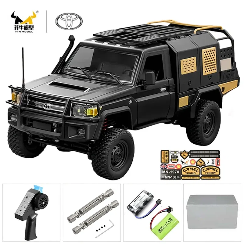 Color: Blue - MN MN82 1:12 Retro Rc Car With LED Lights Full-scale Simulation LC79 Professional 4WD Remote Control Pickup RC Truck Model Toys
