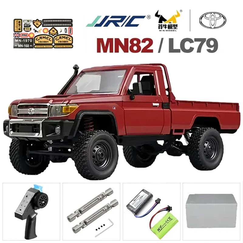 Color: Blue - MN MN82 1:12 Retro Rc Car With LED Lights Full-scale Simulation LC79 Professional 4WD Remote Control Pickup RC Truck Model Toys