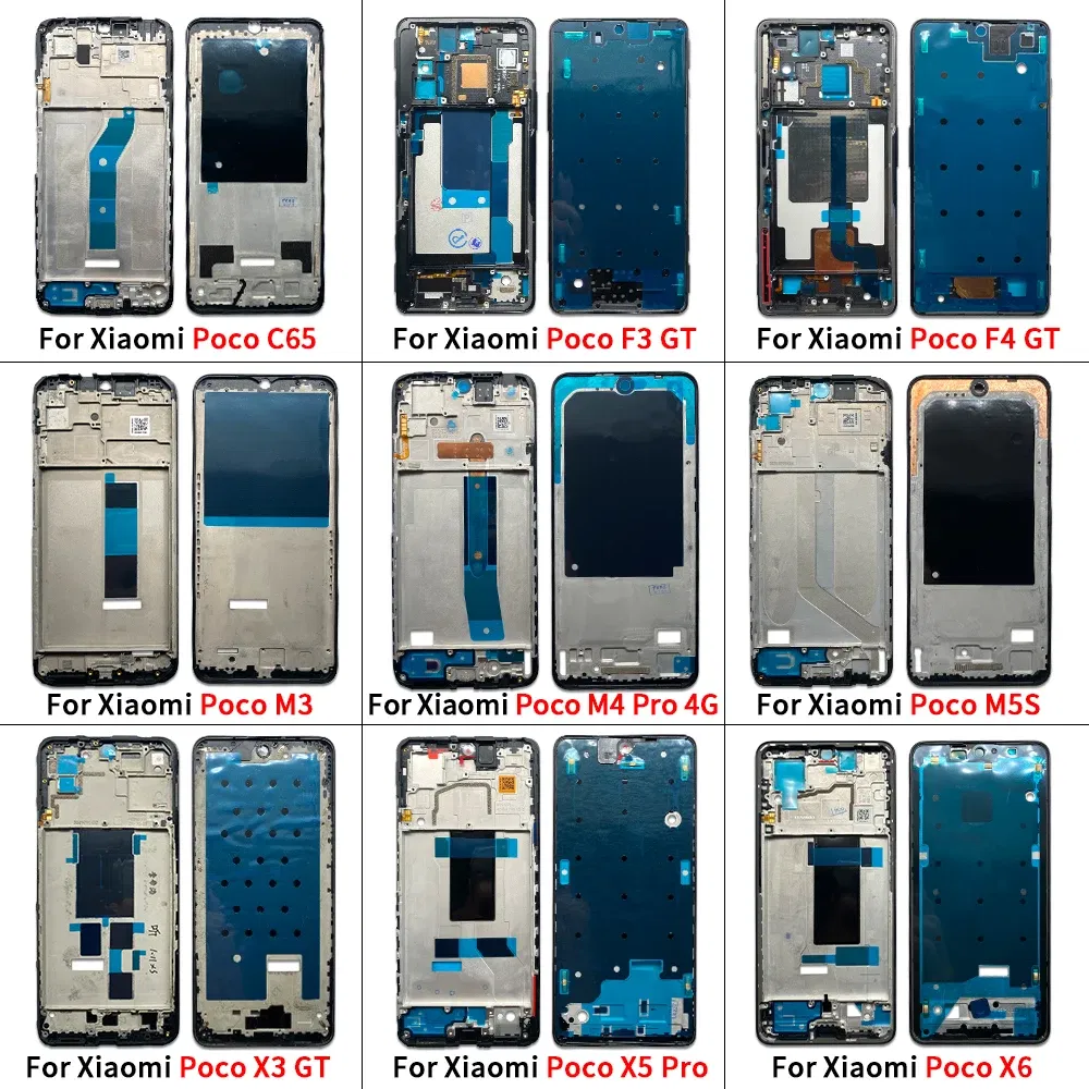 Color: GRAY - LCD Screen Middle LCD Front Frame Housing Bezel Plate Panel Chassis For Xiaomi Poco C65 X3 F3 F4 GT M3 M4 Pro 4G 5G M5S X5 X6